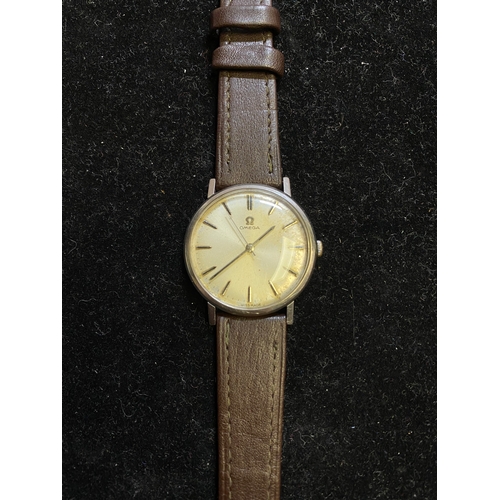179 - Omega 17 Jewels Wristwatch with Leather Strap 1966 - CAL.601