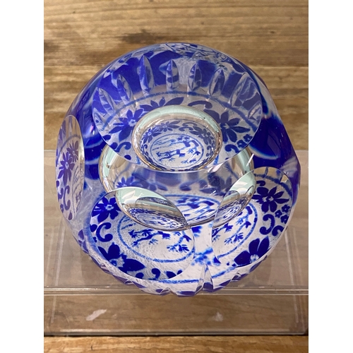 155 - Caithness Scotland Limited Edition Paperweight Piatto Azzurro Magnum 7 of 250