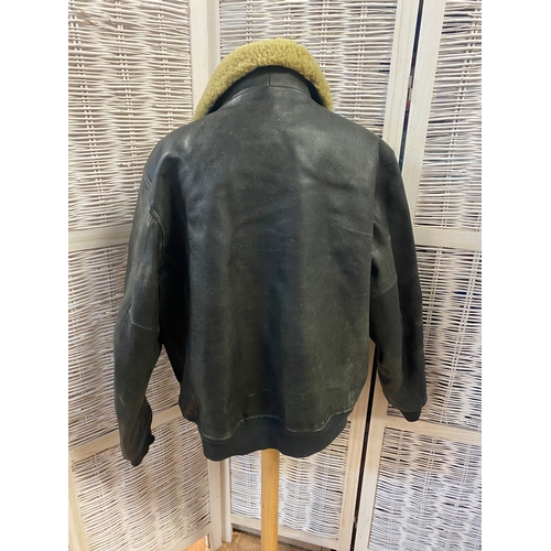 512 - Polo by Ralph Lauren Size Large Leather Sheepskin Lined Flying Jacket