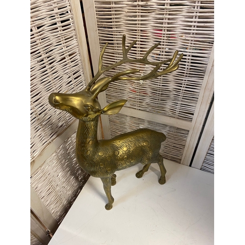 106 - 62 cm Tall Solid Brass Stag / Deer