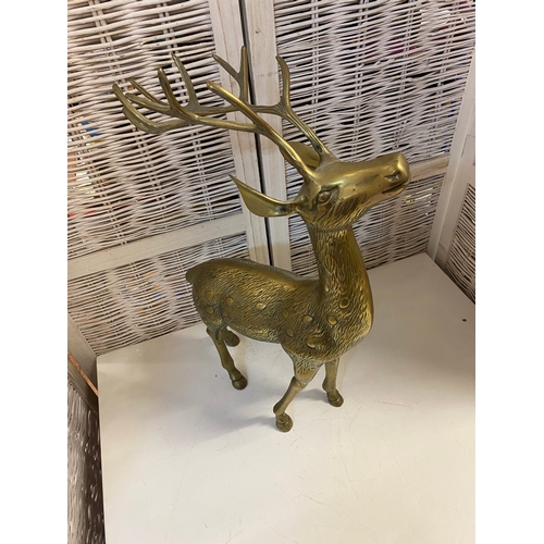 106 - 62 cm Tall Solid Brass Stag / Deer