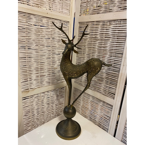 105 - 68 cm Tall Brass Stag / Deer Beautifully Detailed