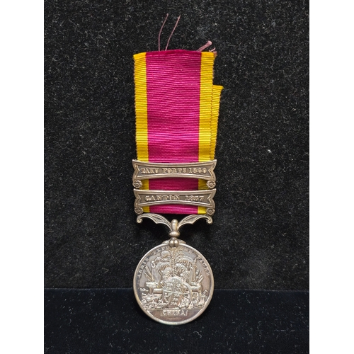 480 - 1861 Naval Issue, Second China War Medal c/w Canton & Taku Forts 1860 Bars