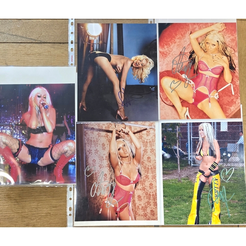 559 - 5 x 10x8 Christina Aguilera Photos, 4 Signed c/w COA