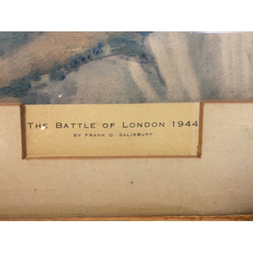 26 - The Battle of London 1944 Framed Print by Frank O Salisbury - 17 x 13 inches
