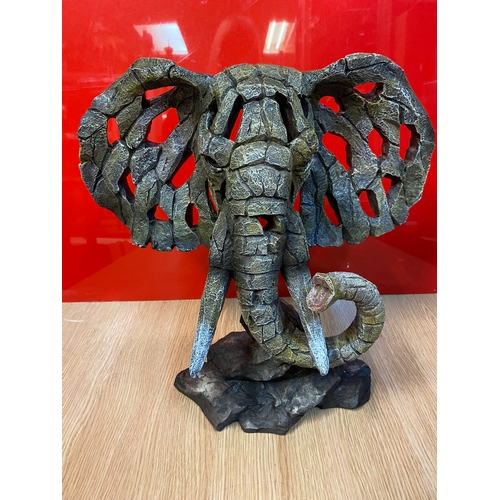 197 - Large Elephant Head Resin Sculpture