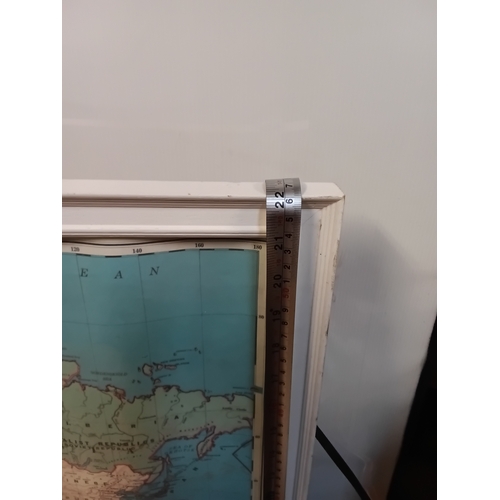 6 - Framed print of Bacon's, World Map. 30 x 22 inches