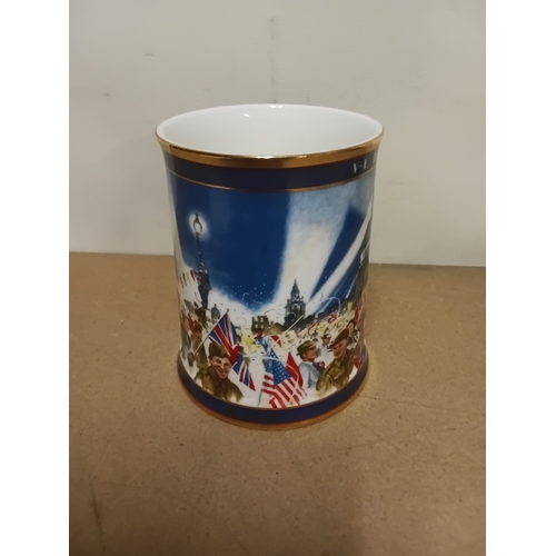 49 - Royal Doulton limited edition VE Day commemorating 50th anniversary. ceramic tankerd, complete with ... 