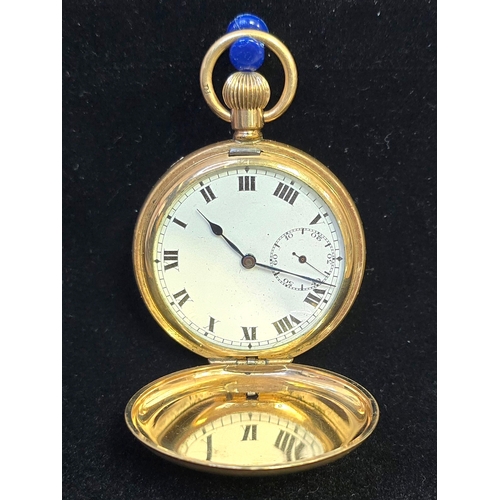 274 - Elgin Full Hunter, Gold Coloured 7 Jewel Pocket Watch. 1895 Movement c/w Early c20th H.Samuel Box