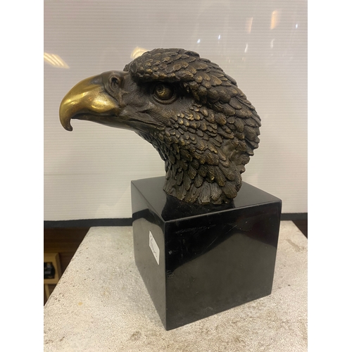226 - Bronze Eagle Head on Plinth 8 inches