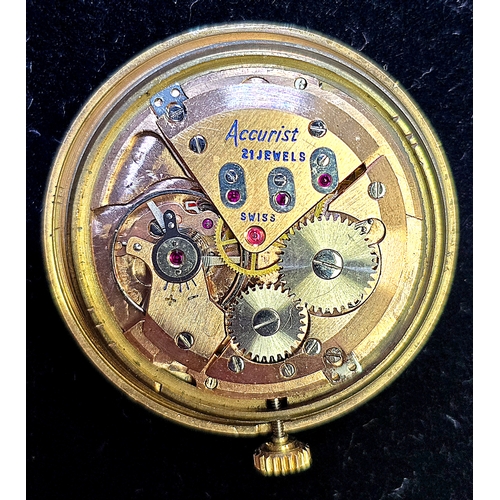 274 - Accurist 9ct Gold Gents Watch. Edinburgh Hallmark w/ Gold Plate Bracelet