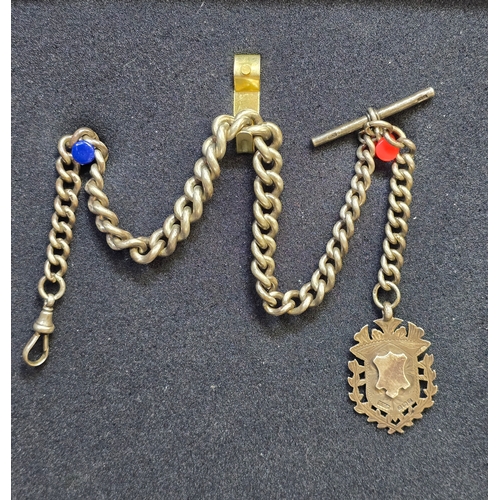252 - 925 St/Silver Watch Chain & Fob. Hallmarked Birmingham 1916. 76.6g