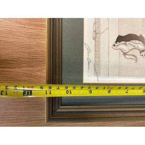 7 - 2 x Boris O'Klein Dirty Dogs of Paris Signed 1930's Prints Coloured 11 x 22 inches