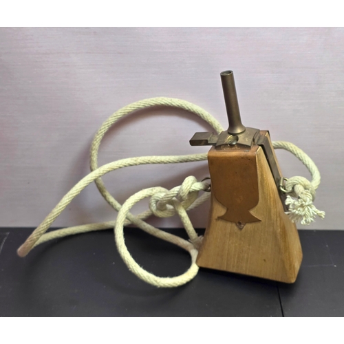 Wood and Brass Black Powder Primer Flask