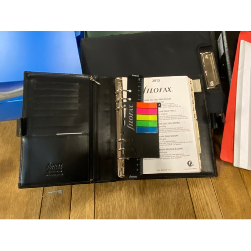 Leather Filofax & Various Folders
