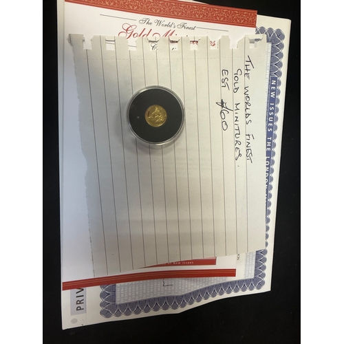 578 - The Worlds Finest Gold Miniatures 200th Anniversary 24ct Gold Coin 1/25 Crown 2006 Isambard Kingdom ...