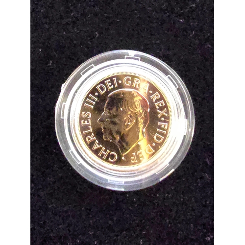 700A - 2022 Charles III Full 22 ct Gold Sovereign Commemorating Death of Queen Elizabeth II