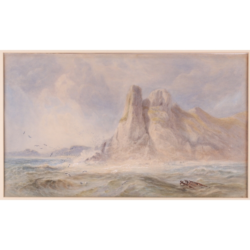 1011 - Attributed to James Harris R.I. (1810 - 1887), Coastal Landscapes,(a pair), signature covered by mou... 