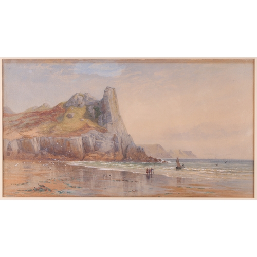 1011 - Attributed to James Harris R.I. (1810 - 1887), Coastal Landscapes,(a pair), signature covered by mou... 