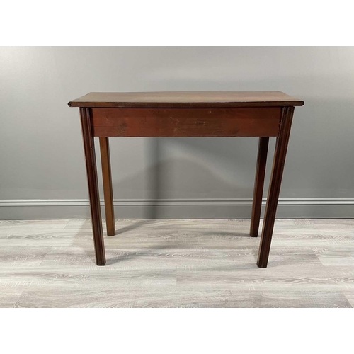 1227 - A walnut side table, possibly converted from a fold over card table, 88cm x 44cm x 72cm.Qty: (1)Brok... 