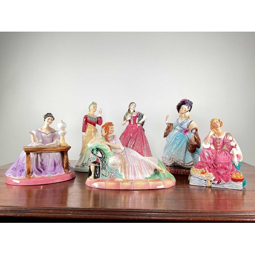 1237 - A collection of six figures, one by Royal Doulton and five by Janus Studio comprising 