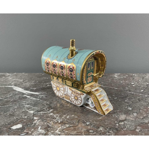 1263 - A Royal Crown Derby Barrel Top Gypsy Caravan, commissioned by Goviers, numbered 300/1250, with box.Q... 