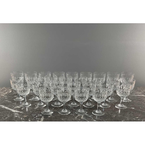 1274 - A set of cut glass comprising twenty eight pieces, signed to bases, 13cm.Qty: (28)Generally good con... 