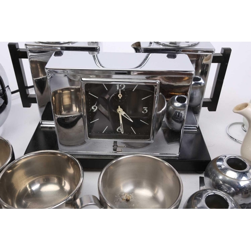 1281 - A Hawkins Classic art deco style teasmade, together with a collection of assorted art deco chrome an... 