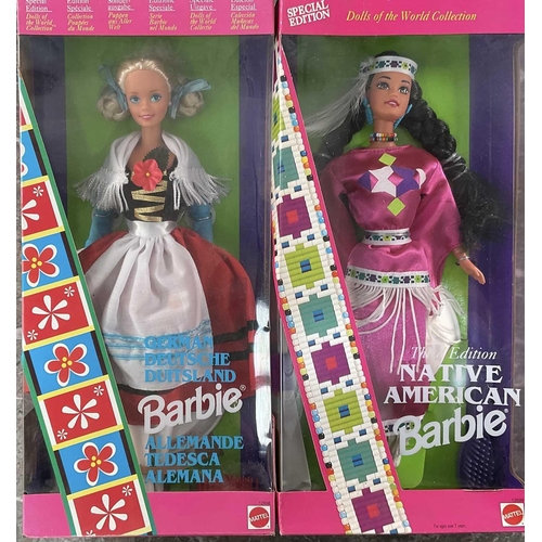 1286 - A collection of boxed vintage Barbie 'Dolls of the World' comprising Mexican, Native American, Puert... 