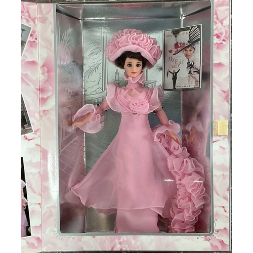 1289 - A collection of Barbie in My Fair Lady comprising five Barbie as Eliza Doolittle in differing outfit... 