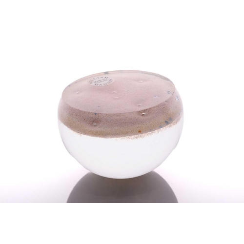 16 - William Manson (Son), a rare 1/1 edition fish paperweight having blue fish over multicoloured ground... 