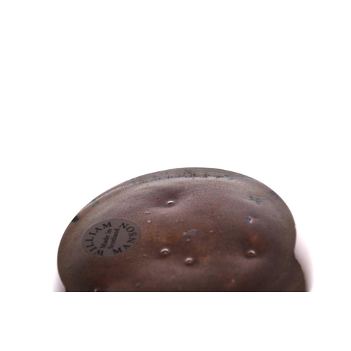 16 - William Manson (Son), a rare 1/1 edition fish paperweight having blue fish over multicoloured ground... 