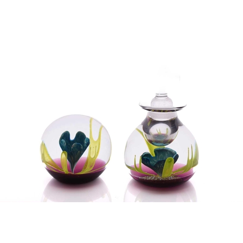 23 - Colin Terris, a rare 'Artists Proof' 'Sonata' bottle and weight set, the bottle having blue flower d... 