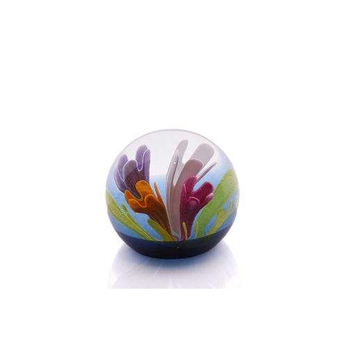 31 - Andrew Lawson Caithness Glass, a rare 'Artists Proof' 'Symphony' paperweight having central floral d... 
