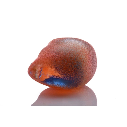 43 - Bertil Vallien (1938-) for Kosta Boda, a rare sculptural weight comprising an abstract orange head e... 