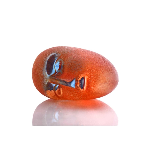 43 - Bertil Vallien (1938-) for Kosta Boda, a rare sculptural weight comprising an abstract orange head e... 