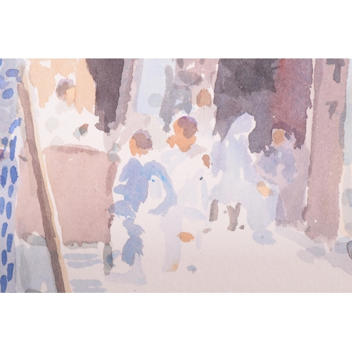 1203 - Lucy Willis (b.1954) British, ‘Arcade, Meknes’, watercolour, signed and dated 2000, 37 cm x 55.5 cm ... 