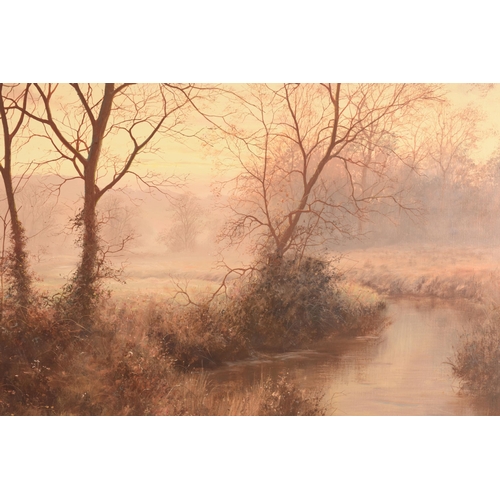 1207 - David Dipnall (b 1941): two scenes of streams through woodland, one being summer and the other winte... 