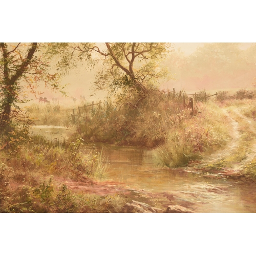 1207 - David Dipnall (b 1941): two scenes of streams through woodland, one being summer and the other winte... 