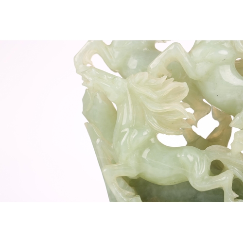 1237 - A large Chinese celadon (reconstituted) Jade carving, of 