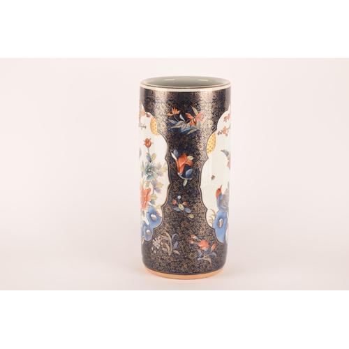 1239 - A set of four contemporary Chinese ceramic umbrella stands having decoration of birds and flowers, u... 