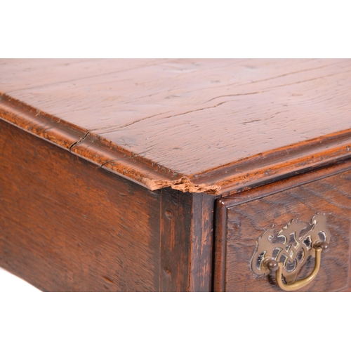 1241 - A George III and later oak kneehole lowboy with three short drawers and cabriole legs fore and aft. ... 