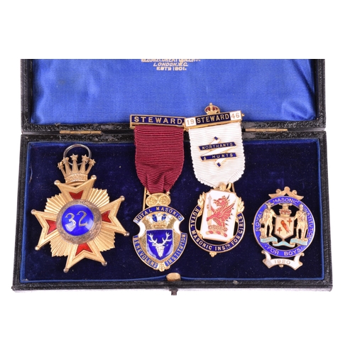 1306 - A silver gilt Masonic Charity Jewel presented to F.W. Mayes - Steward RMBI 1912, RMIB 1915, RMIG 191... 