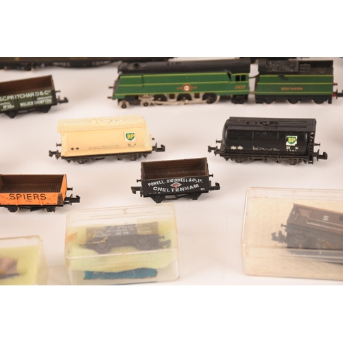 1313 - A collection of 1:148 miniture railway models comprising three Dapol locomotives, a Grafar locomotiv... 