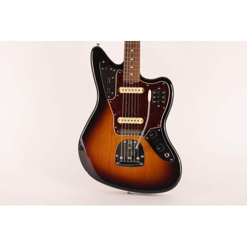 1317 - A Fender Jaguar electric guitar serial number MX15577113, being Mexican made and having three tone s... 