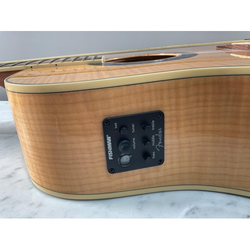 1320 - A Fender T-Bucket 400CE electric- acoustic guitar serial number CSJ11002195 having natural finish fl... 