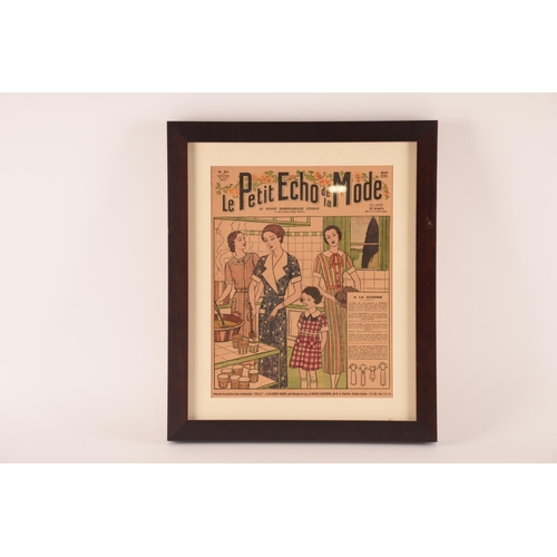 17 - Le Petit Echo De La Mode, a collection of four framed and glazed Parisian art deco magazines togethe... 