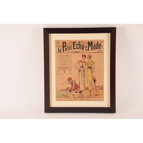 17 - Le Petit Echo De La Mode, a collection of four framed and glazed Parisian art deco magazines togethe... 