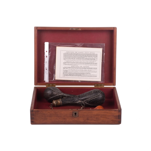 141 - A scarce COLT'S FIRE ARMS CO. PIMLICO WORKS LONDON, mahogany box (vacant interior) together with a p... 