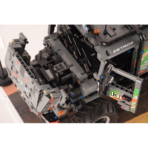 149 - A large and impressive pre constructed Lego Mercedes Benz Zetros truck, having various working mecha... 